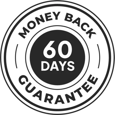 60-day money-back guarantee seal