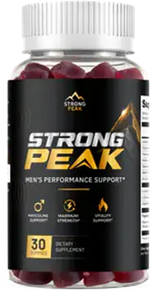 A single bottle of Strong Peak gummies